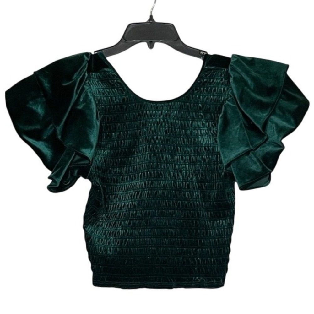 NWT Evolution Ruffled Top Green Women's Size‎ XL Elegant